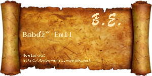 Babó Emil névjegykártya