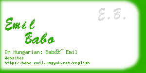 emil babo business card